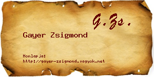 Gayer Zsigmond névjegykártya